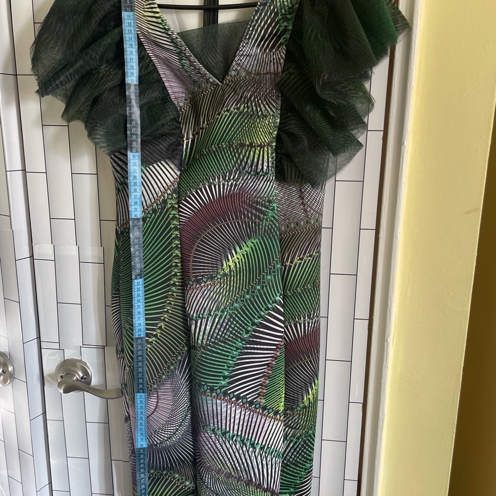 Green and Black Patterned Dress